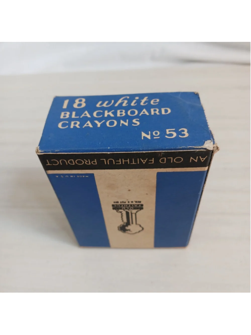 Vintage Kroma White No. 53 Chalk Box With Chalk 50s 60s Primitive Schoolhouse